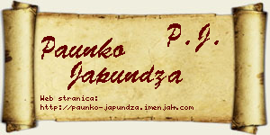 Paunko Japundža vizit kartica